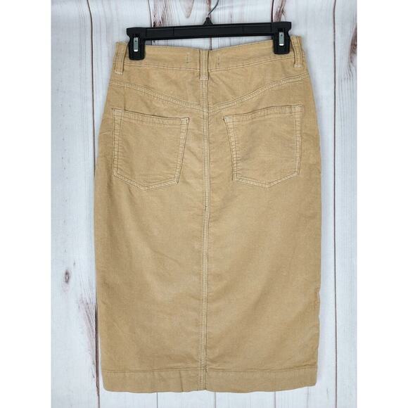 Free People Women's Rosemary Stretch Corduroy Midi Pencil Skirt Praline 25 NWT - Picture 2 of 5